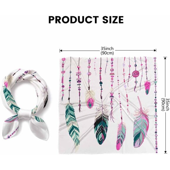 Saint Patrick Day Head Scarf Green Clover Leaf Silk Feel Bandana for Women Girls - Picture 2 of 7